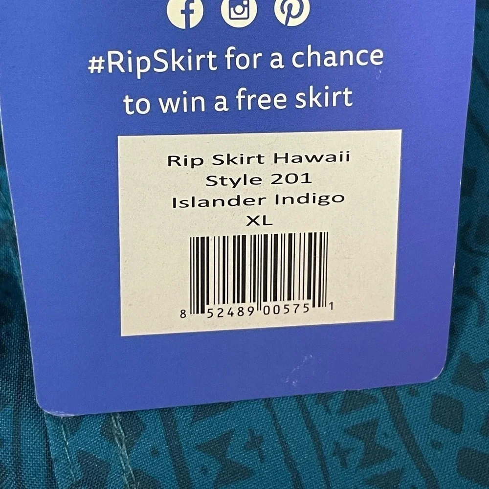 NWT RipSkirt Hawaii XL Length 2 Interior Pocket Wrap Teal‎ Insider Indigo Skirt